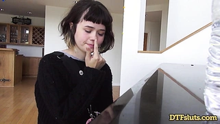 Yhivi shows off piano skills followed by rough sex and cum over her face