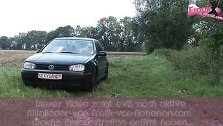 Real German couple fucks in the middle of a field