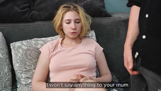 Cute Busty Blonde Stepdaughter Tight Pussy Creampied