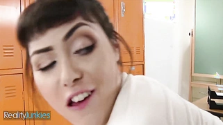 Lucky Brad Sterling Fucks Horny Student Audrey Noir At The Class Room