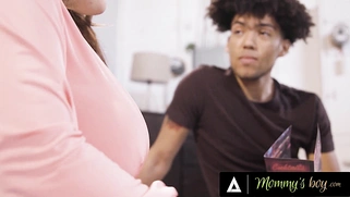 Hormonal Teen Mesmerized by Stepmom Natasha Nice's Massive Natural Tits