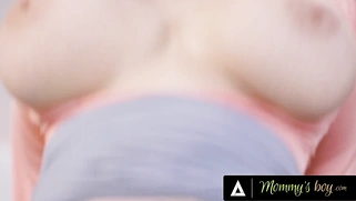 Hormonal Teen Mesmerized by Stepmom Natasha Nice's Massive Natural Tits
