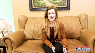 Lusty Ginger Keaton Finger Fucks Her Twat To Give A Deep BJ!
