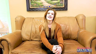 Lusty Ginger Keaton Finger Fucks Her Twat To Give A Deep BJ!