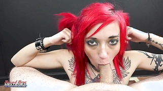 Slim Inked Blonde Jackie Messy Throat Worship Deep Pound!