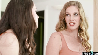 Hot lesbian MILF teaching stepdaughter