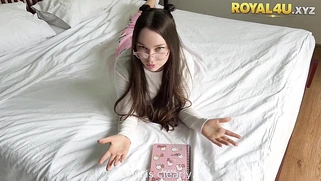 Stunning Beauty Petite Stepdaughter Screwed And Facialized