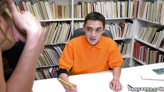 Ariella Ferrera seduces Juan by showing him her big boobs