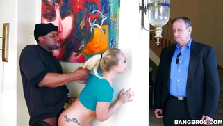 Blonde AJ Applegate was almost caught being fucked