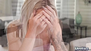 Blonde Gets Naughty in Kitchen While on the Phone
