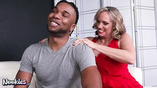 Blonde MILF Rides BBC on Couch