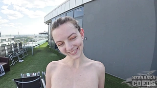 Rebeka Ruby Gives Cameraman Blowjob Outdoors
