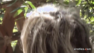Amateur Girl Plays With Her Pussy Outside