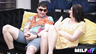MILF in Yellow Dress Sucks & Fucks Tattooed Stud