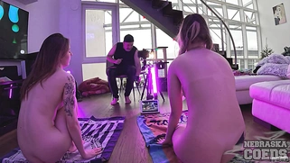 Muna & Lil Stefani Naked Yoga Session with BTS Camera