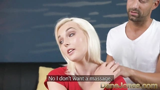 Cute young blonde takes big bendy cock inside before creampie
