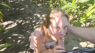 Chubby Natural Busty Blonde Teen Anal Fucked Outside