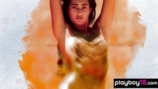 Latina teen poses nude under the hot sun