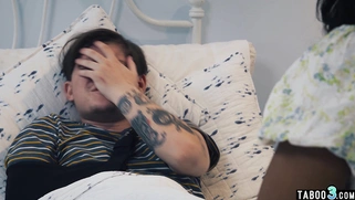 Ebony MILF stepmom takes pity on stepson