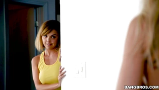 Lesbian Zoey Monroe plays with Dillion Harper's tits