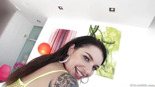 Ivy Lebelle anally rides hard prick cowgirl style