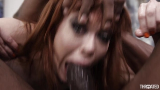 Redhead Alexa Nova guzzles the big black cock