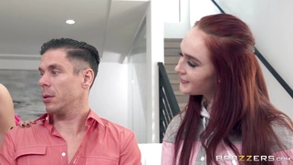 Mandy Muse pulls out his cock and starts sucking it