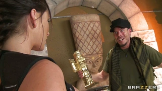 Destiny Dixon wearing Lara Croft outfit sucking cock