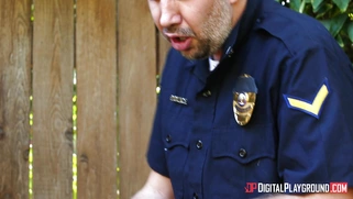 Romi Rain gets mouth fucked by horny cop Keiran Lee