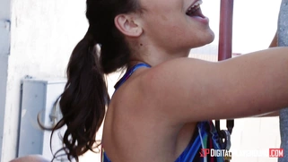 Rock climber Abella Danger gets ass worshipped by Johnny Sins