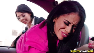 Offcer Gina Valentina puts her baton in and out Victoria June's pussy