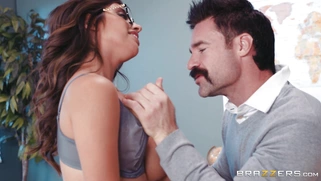 Ella Knox gets her big boobs worshipped in the classroom