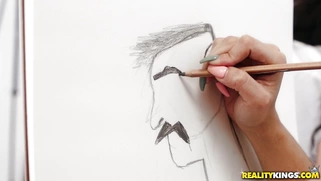 Jaye Summers is going to draw live nude model Charles Dera