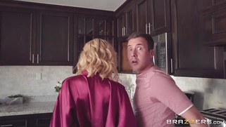 Sarah Jessie seduces her friend's son in the kitchen