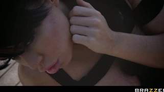 Big booty Latina Nikki Delano getting wet outdoor