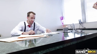 Stunning Katrina Jade seducing the tax agent