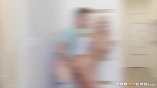 Alena Croft was almost caught being fucked standing