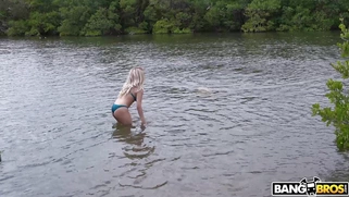 Aaliyah Hadid and Peter Green have fun on the river