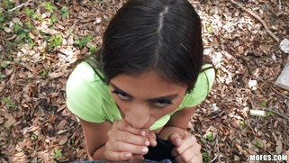 Latina Ella Knox is sucking the big cock