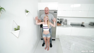 Jmac has fun with Kennedy Kressler in the kitchen