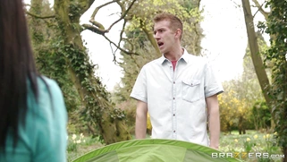 Anita Bellini drops to her knees to suck him off