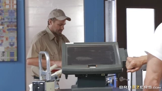 Blonde Kat Dior guzlles Xander Corvus' cock