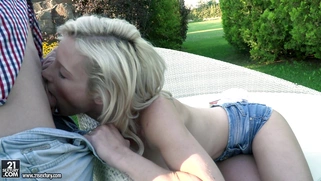 Zazie Skymm is sucking the big cock outdoors