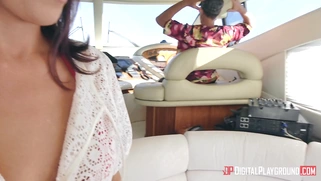 Helena Price sucks cock behind her husband's back