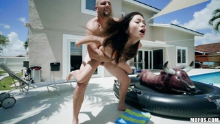 Asian teen Vina Sky gets fucked by Jmac in the air