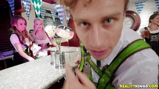 Pristine Edge and Emily Right give blowjob to Michael Vegas